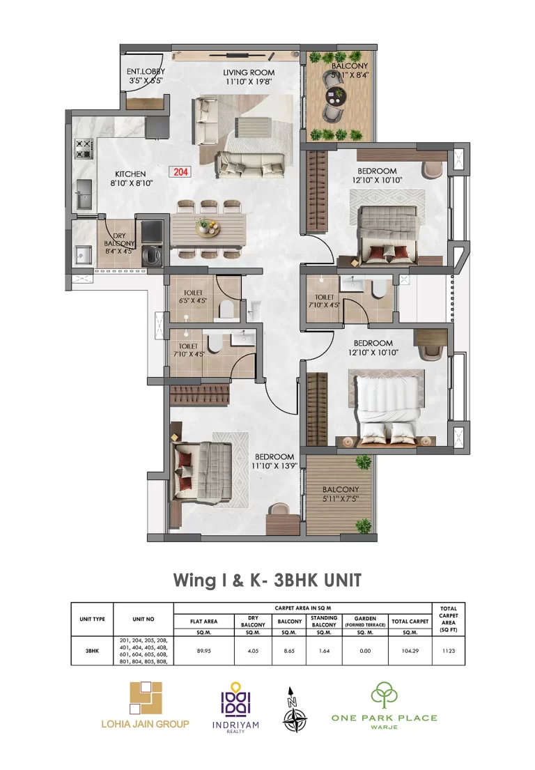 WING I & K 3BHK UNIT