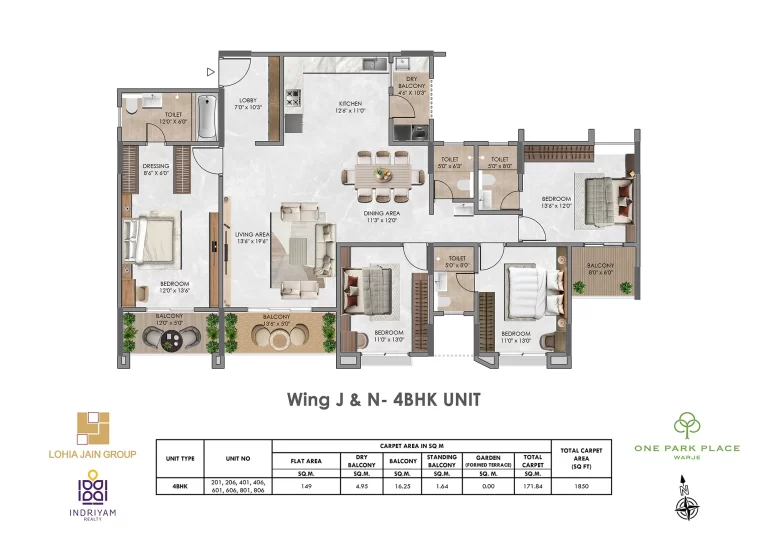 WING-J-N-individual-4BHK-1